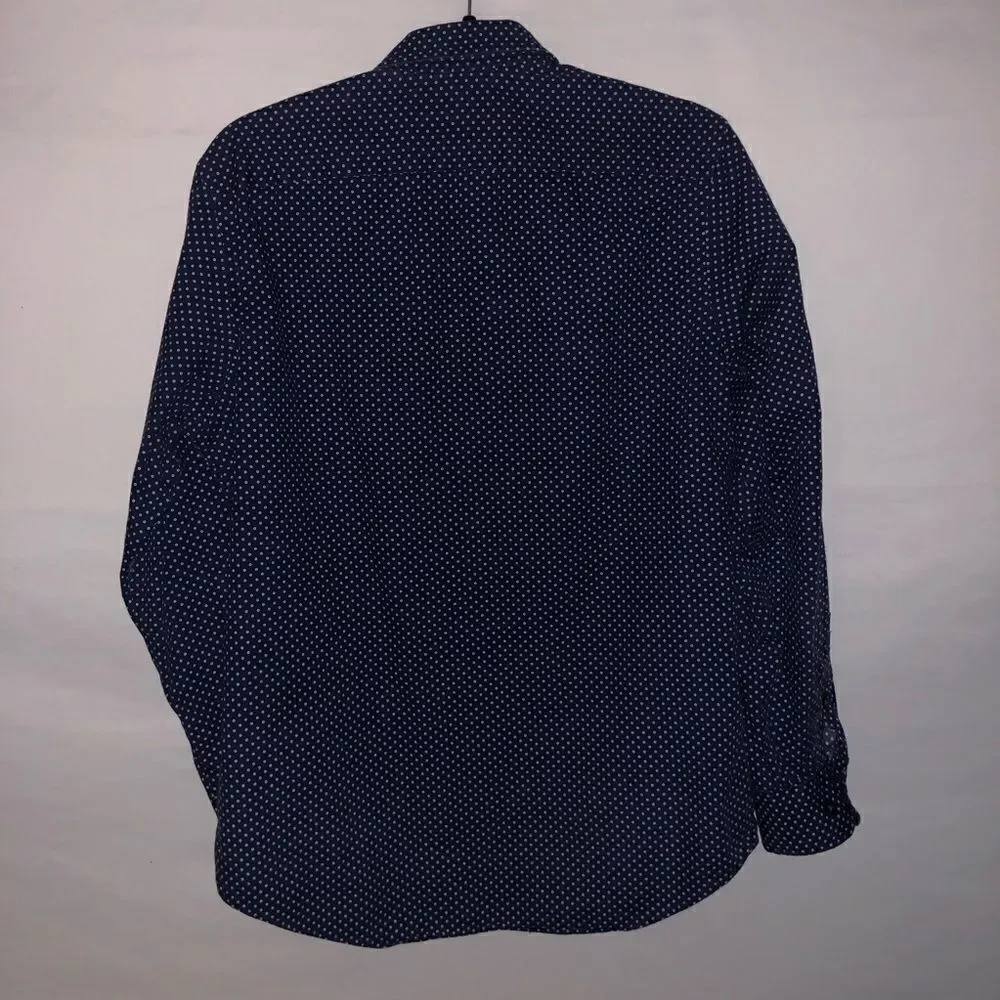Banana Republic Navy Printed Button Down Shirt